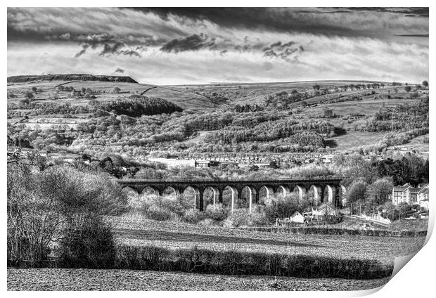 Hengoed Viaduct 2 Monochrome Print by Steve Purnell