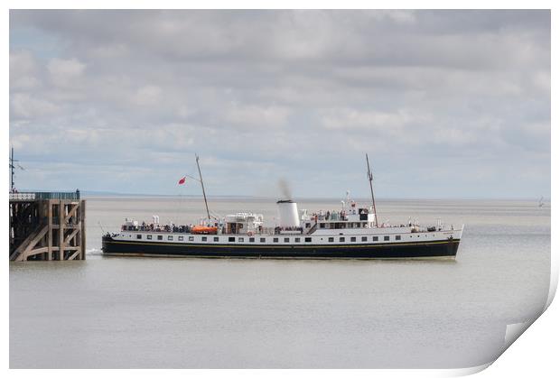 MV Balmoral Leaves Penarth Pier Print by Steve Purnell