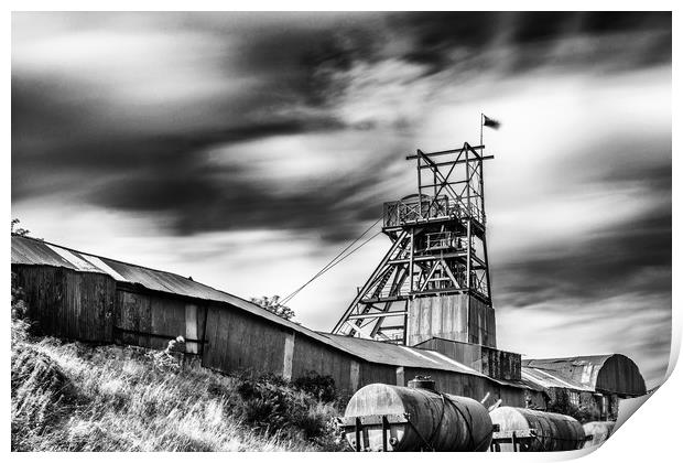 Thirty Seconds At Big Pit Mono Print by Steve Purnell
