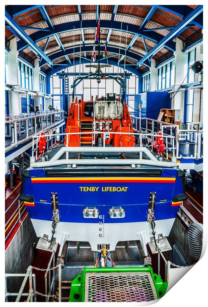 Tenby Lifeboat 1 Print by Steve Purnell