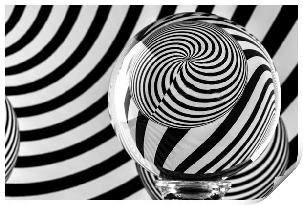 Crystal Ball Op Art 10 Print by Steve Purnell