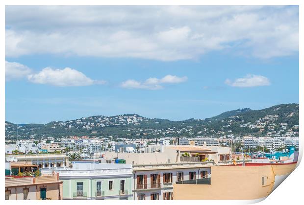 Rooftops Of Ibiza 2 Print by Steve Purnell