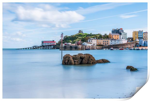 Tenby Harbour Long Exposure 1 Print by Steve Purnell