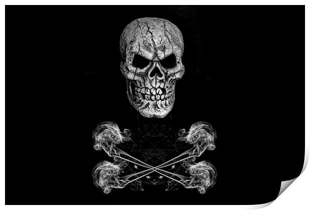 Skull And Crossbones Print by Steve Purnell