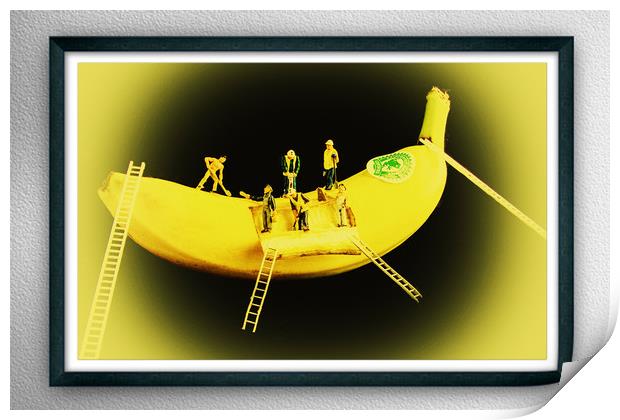 Banana Boat Mining Company Black Frame Print by Steve Purnell