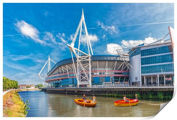 Little Rowers At The Millennium Stadium Print by Steve Purnell
