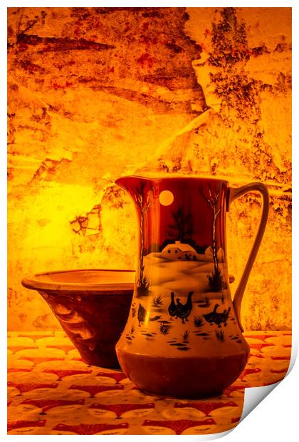 Wash Bowl And Pitcher Print by Steve Purnell