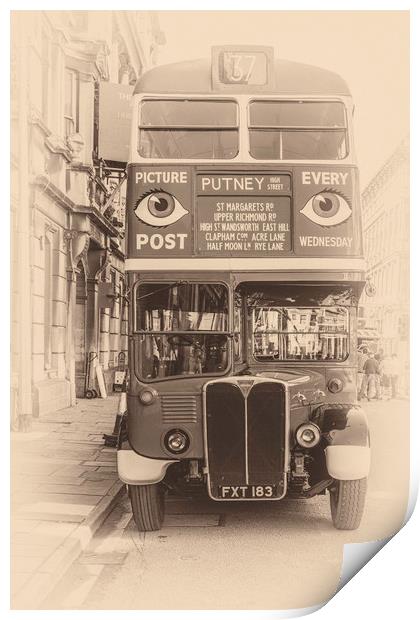 Vintage Bus Print by Steve Purnell