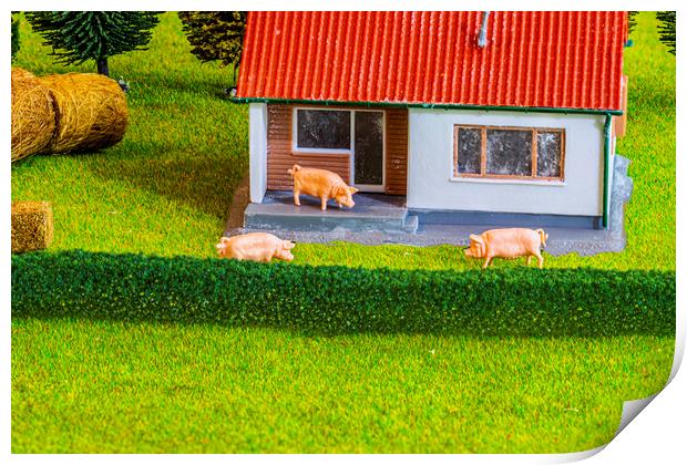 Three Little Pigs Dream Home Print by Steve Purnell