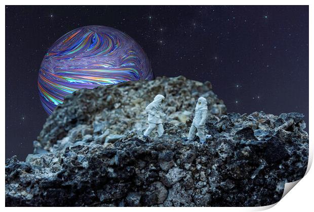 Men On The Moon Print by Steve Purnell