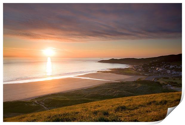 Sunset Woolacombe Beach. Print by Andrew Wheatley