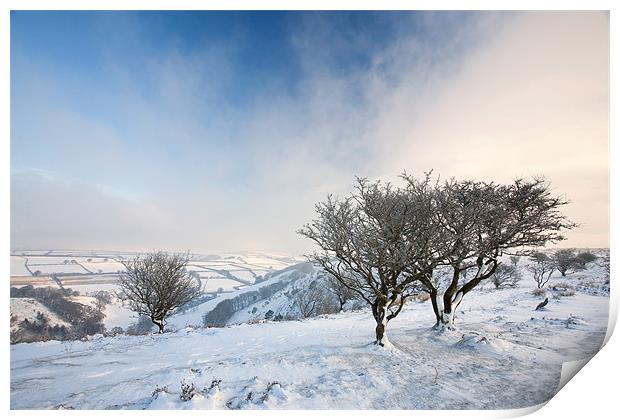 Snow On Winsford Hill Print by Andrew Wheatley