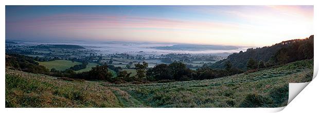 Sunrise over the Blackmore vale Print by andrew bowkett