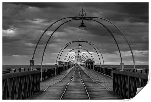 Monochrome Southport Pier Print by Roger Green