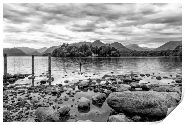 Derwentwater at Low Tide Print by Roger Green