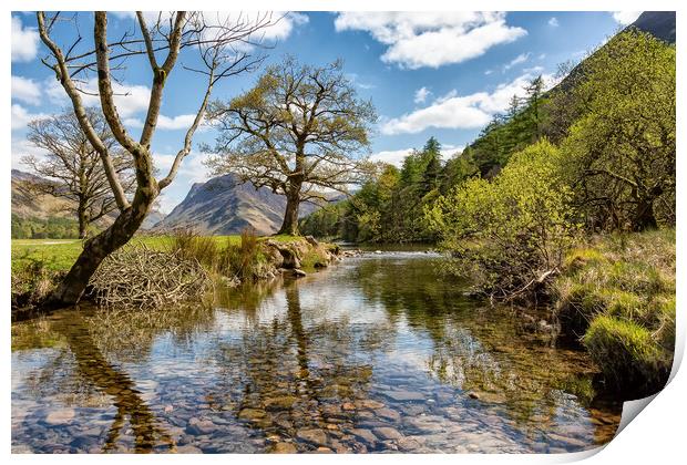 Looking Up Buttermere Dubs Print by Roger Green