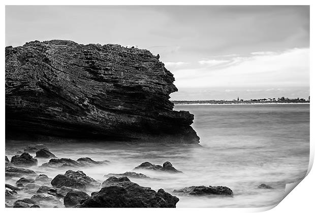 Black and White Rocks Print by Roger Green