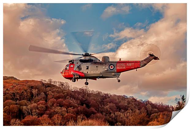 Sea King Helicopter Print by Roger Green