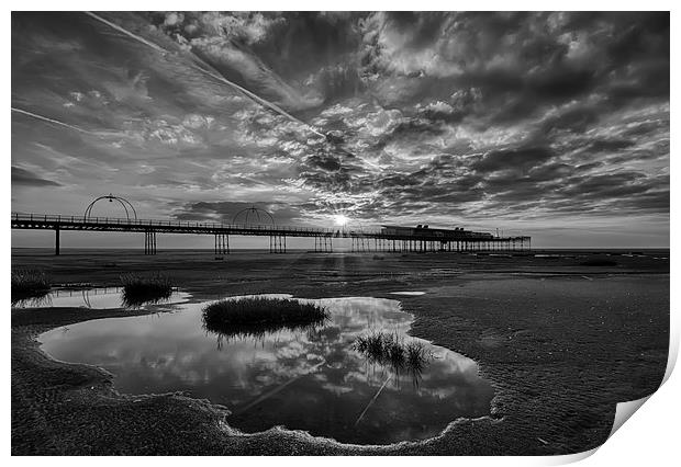 Sunset Over Southport Pier Print by Roger Green