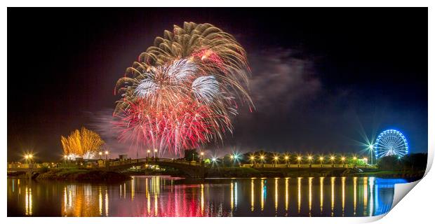 Southport Fireworks Print by Roger Green