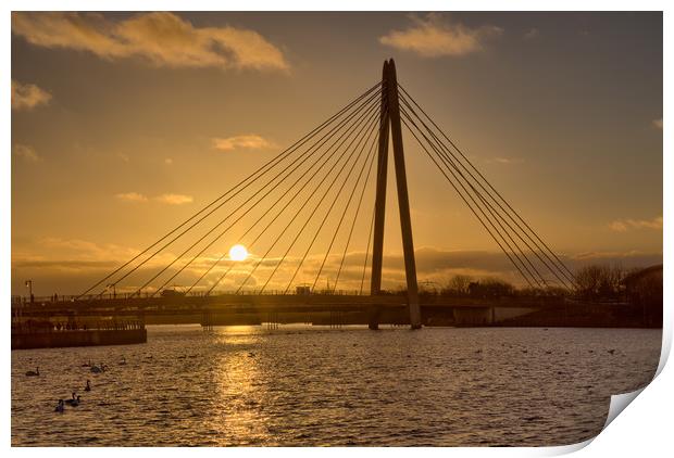 Marine Way Bridge Sunset Print by Roger Green