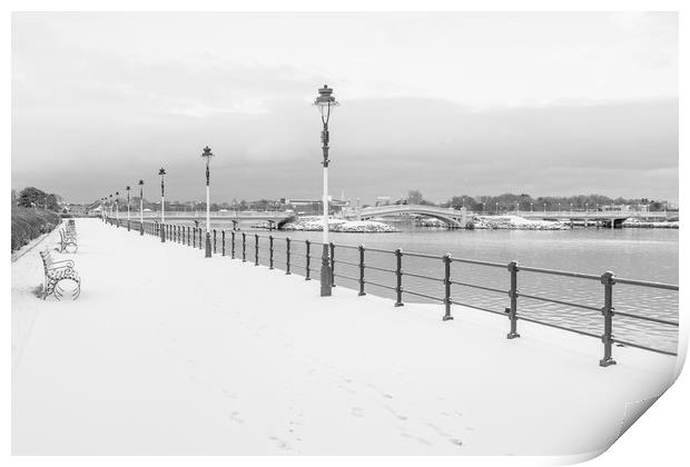 Marine Lake in the Snow Print by Roger Green