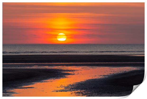 Ainsdale Beach Sunset Print by Roger Green