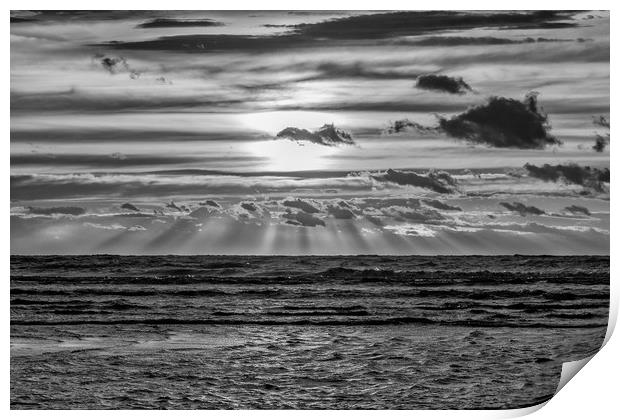 Sunset on Ainsdale Beach Print by Roger Green