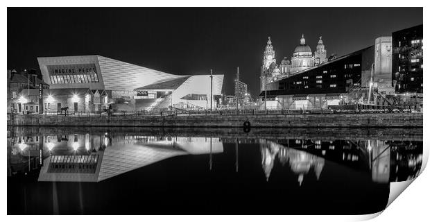 Liverpool Docks Reflected Print by Roger Green