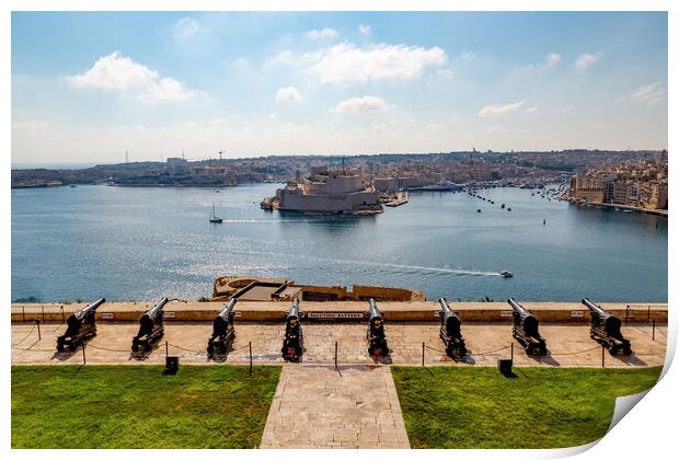 The Saluting Battery in Valletta Print by Roger Green