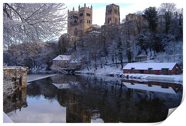 Durham Cathedral In Winter Print by Dave Parkin