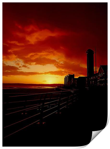 Swansea Bay Sunset. Print by Becky Dix