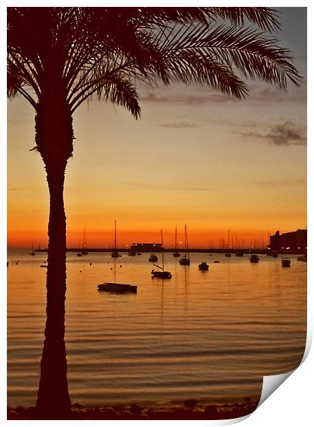 Sunset in Ibiza Print by Becky Dix