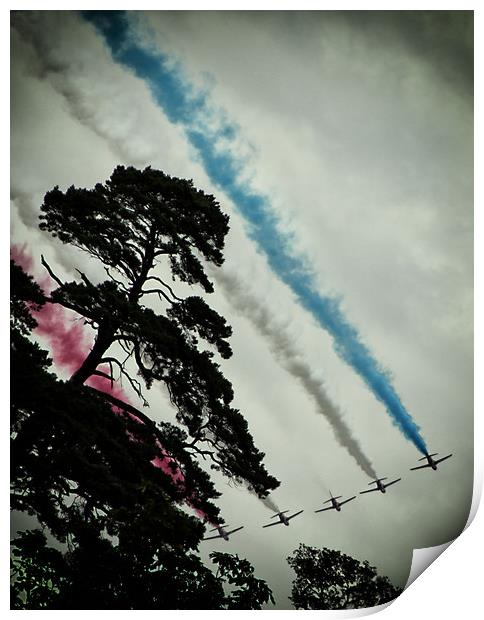 RAF Red Arrows Aerobic Team. Print by Becky Dix