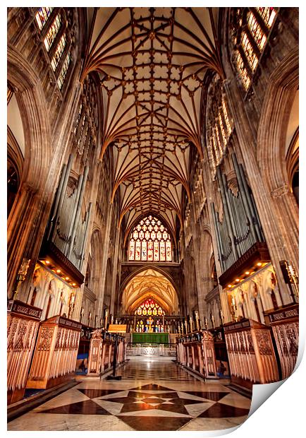 St Mary Redcliff, Bristol. The Nave & Organ. Print by Becky Dix