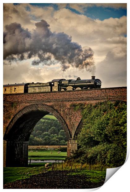 Nunney Castle 5029 Steam Train. Print by Becky Dix