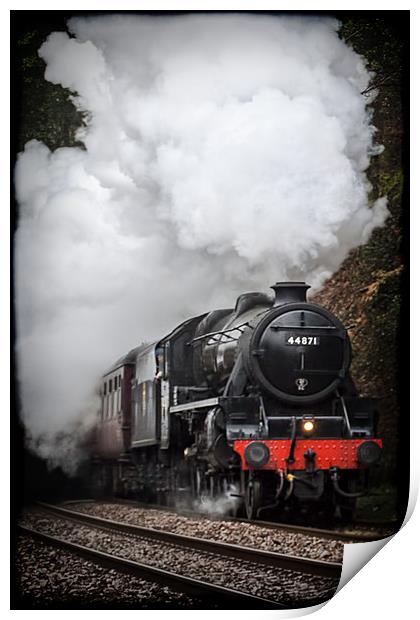 Mid Wales Steam Locomotive. Print by Becky Dix