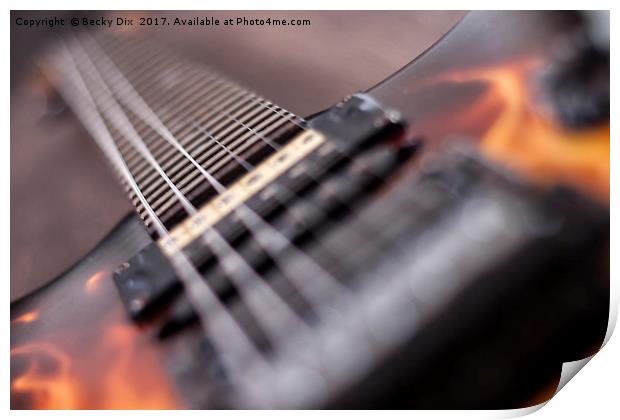 Ibanez Guitar. Print by Becky Dix