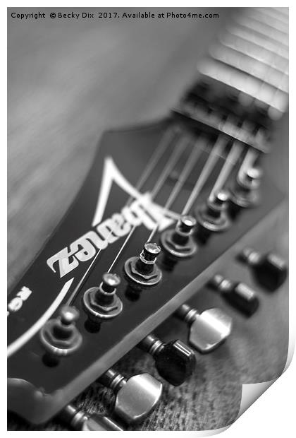 Ibanez Guitar 3 Print by Becky Dix