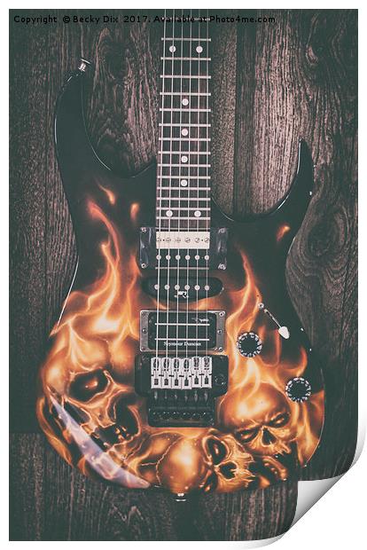 Ibanez Guitar 5 Print by Becky Dix