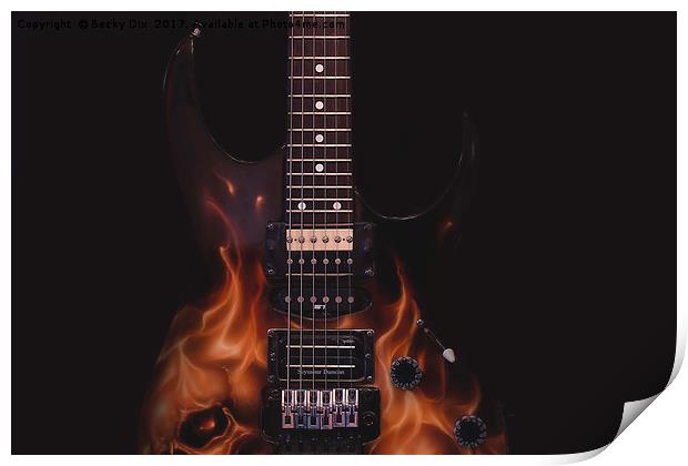 Ibanez Guitar 7 Print by Becky Dix