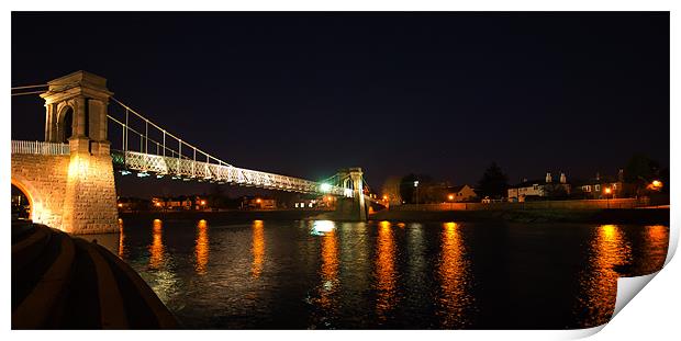 Wilford Suspension Bridge Print by Elaine Whitby