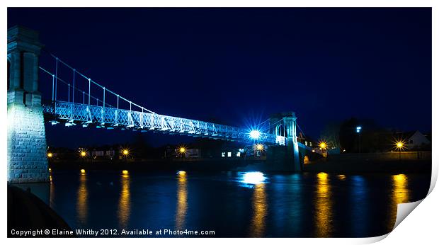 Wilford Bridge at night Print by Elaine Whitby