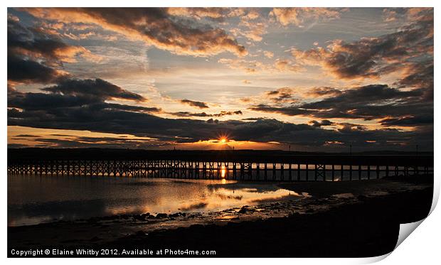 Sunset over Amble Print by Elaine Whitby