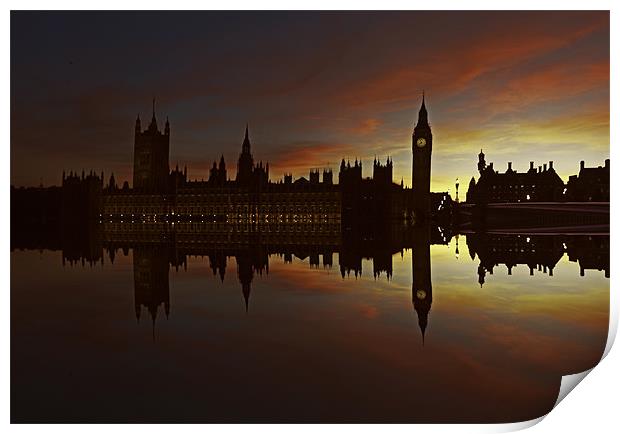 London at Night Print by Elaine Whitby