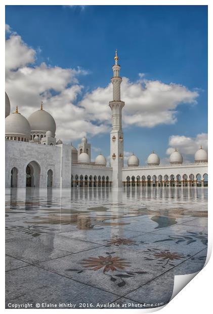 Golden Mosque Abu dhabi  Print by Elaine Whitby