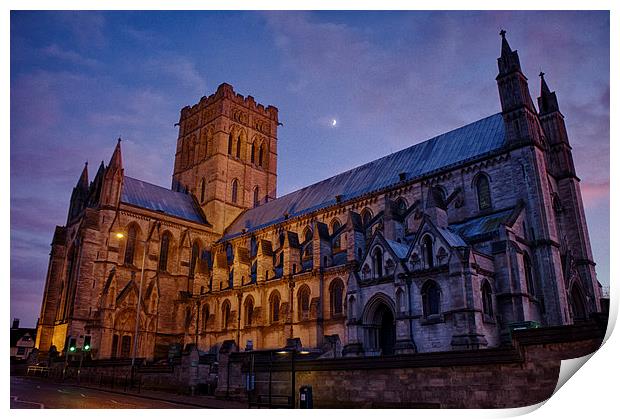 Twilight Glow of Norwich's Catholic Cathedral Print by Rus Ki