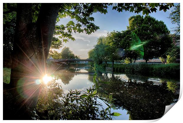 Norwich's River Wensum at Sunset Print by Rus Ki