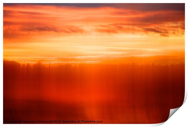 Sunset over Stoke Ferry Common Print by Francesca Shearcroft