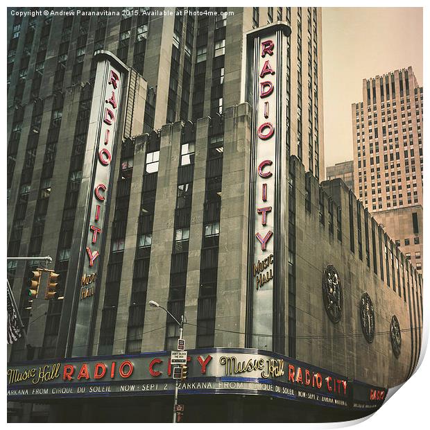  Radio City Hall Print by Andrew Paranavitana